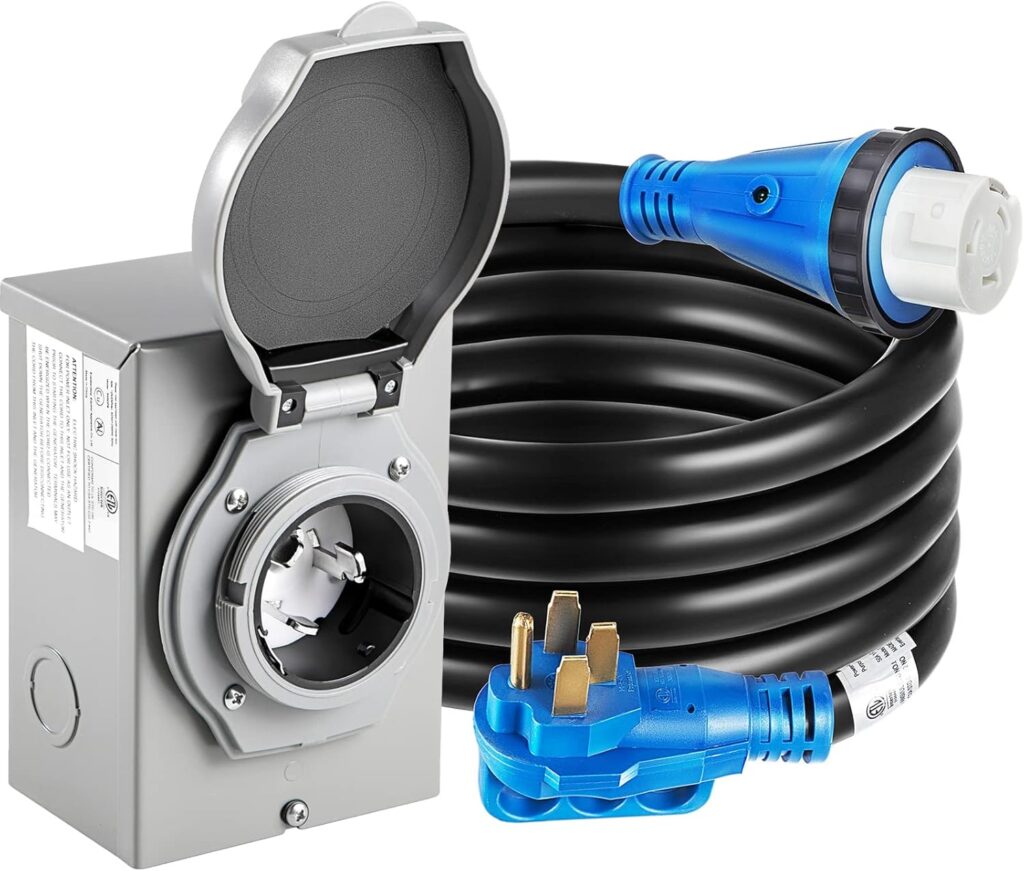Generator Inlet Types Generator Inlet Box with 30ft 50-amp Generator Cable,125V/250V NEMA14 ...