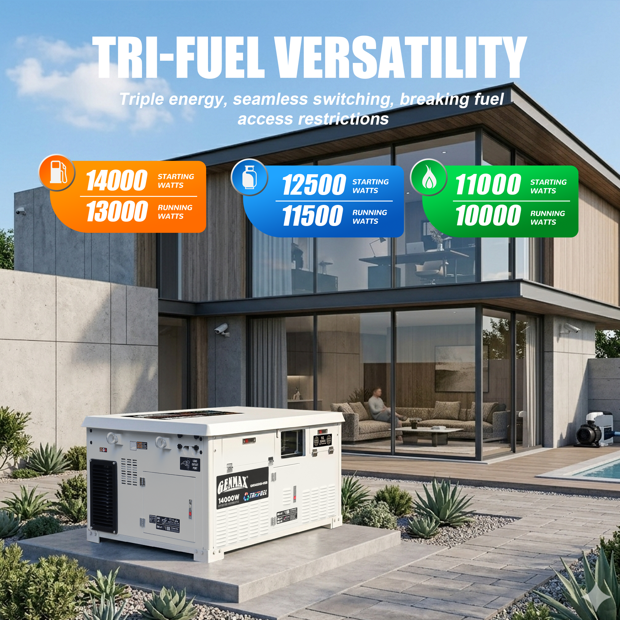 GENMAX GM14000i-HSB STANDBY INVERTER GENERATOR