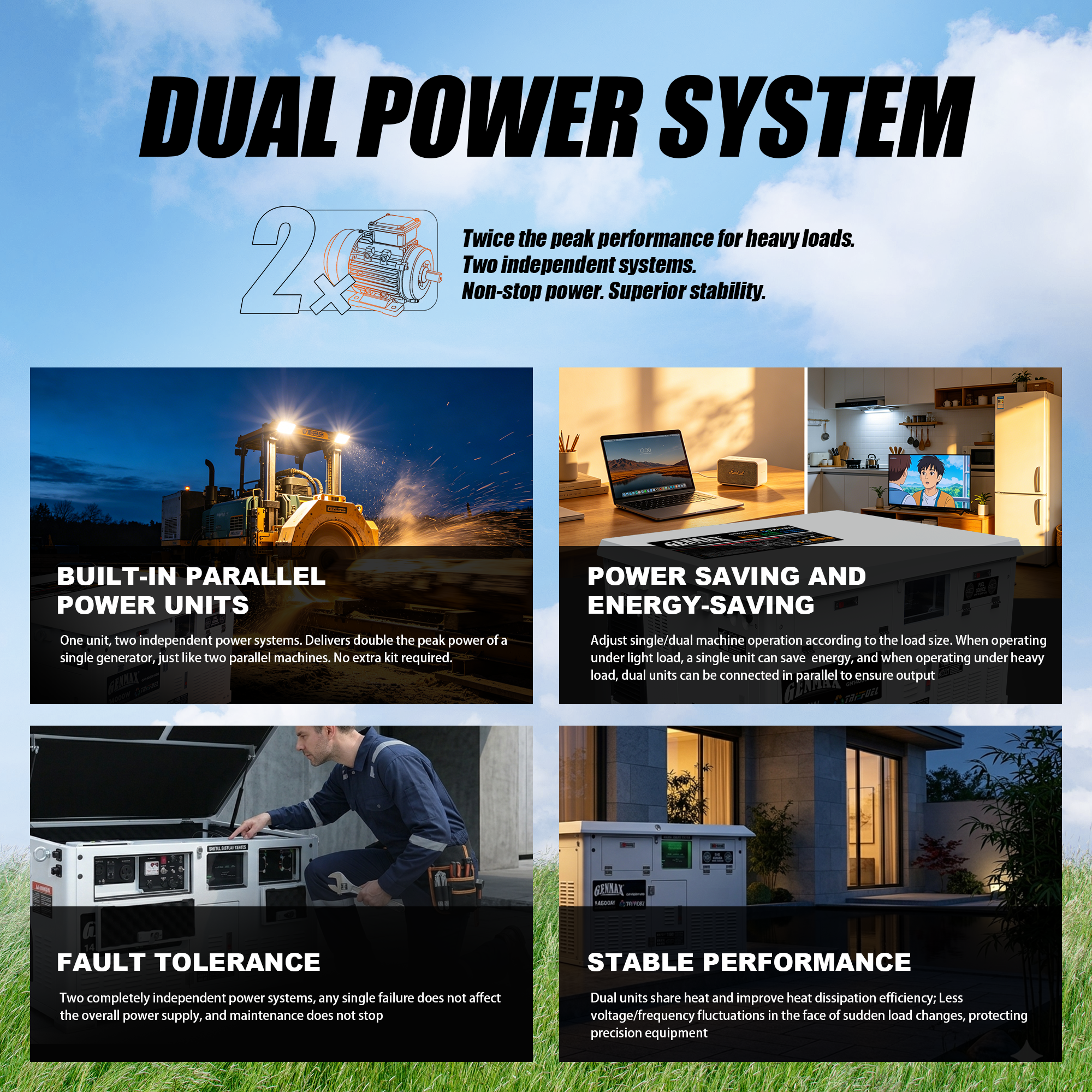 GENMAX GM14000i-HSB STANDBY INVERTER GENERATOR